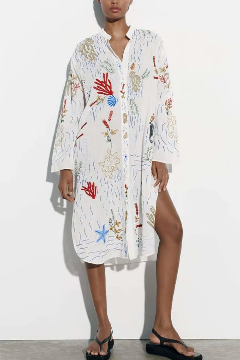 Coraline Κιμονό Πουκαμίσα με Κεντήματα | Beachwear - Loungewear - Kimono | Coraline Embroidered Kimono Shirt