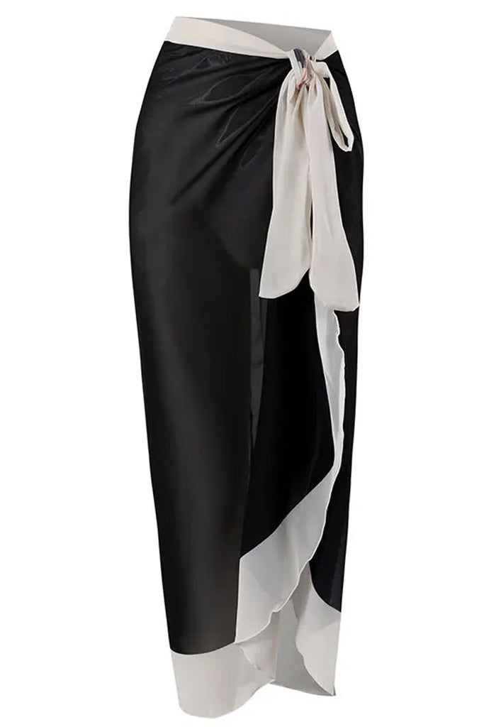 Opulence Ολόσωμο Μαγιό και Παρεό | Γυναικεία Μαγιό Παρεό - Ολόσωμα - Swimwear | Opulence Black One Piece Swimsuit with Pareo