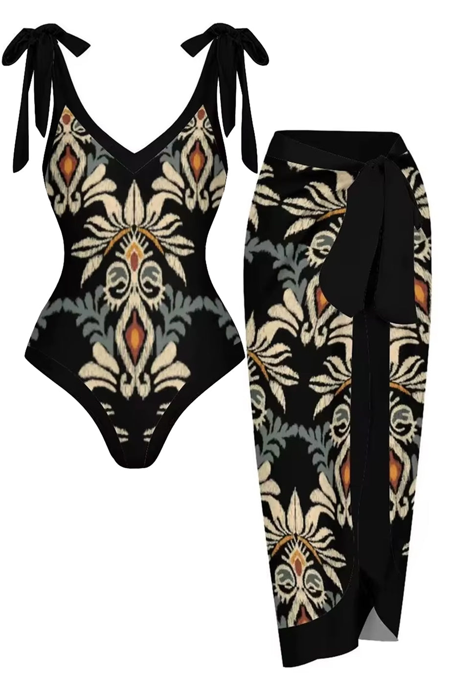 Zahara Muse Ολόσωμο Μαγιό και Παρεό Σετ | Μαγιό - Ολόσωμο- Swimwear | Zahara Muse One Piece Swimsuit and Pareo Set