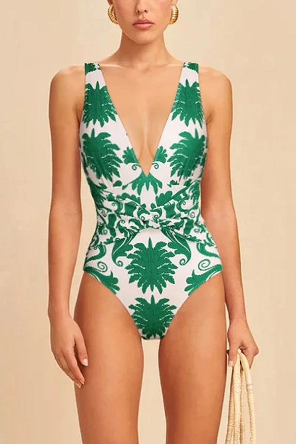 Verde Palma Ολόσωμο Μαγιό και Παντελόνα Παρεό Σετ