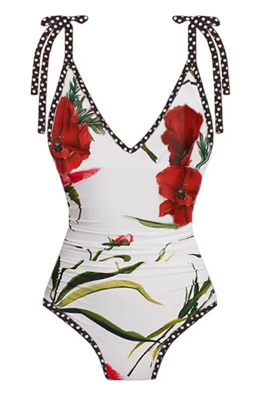 Rosalia Dots Ολόσωμο Μαγιό και Παρεό Σετ | Μαγιό - Ολόσωμα - Swimwear One Piece | Rosalia Dots One-Piece Swimsuit with Matching Sarong