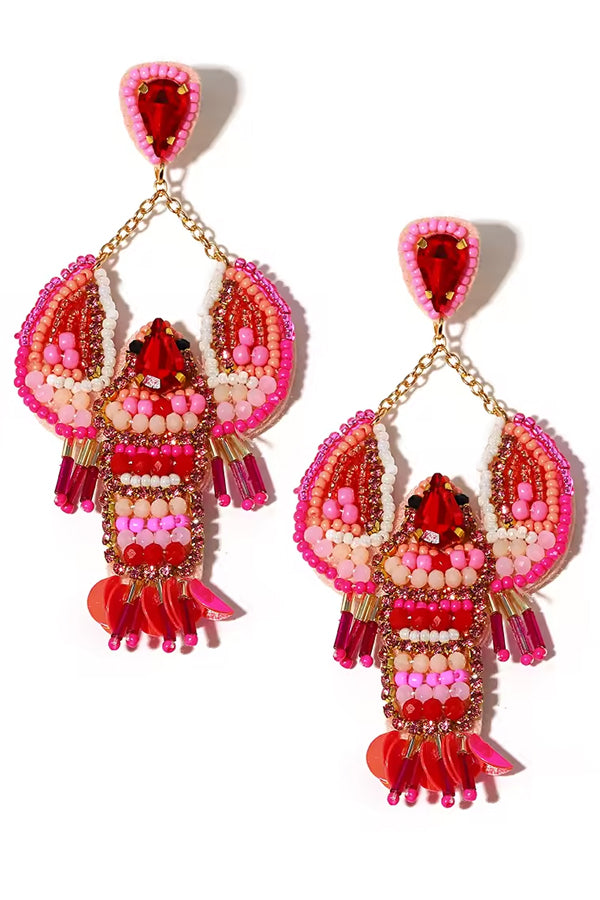 Lobster Luxe Μακριά Σκουλαρίκια με Χάντρες | Κοσμήματα - Σκουλαρίκια - Long Earrings | Lobster Luxe Long Beaded Earrings