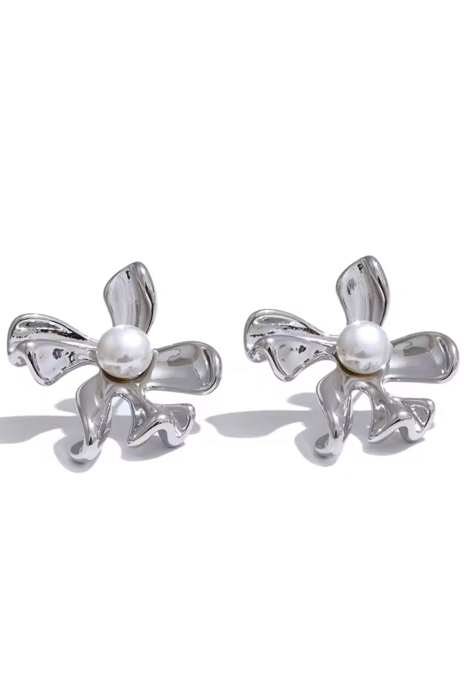 Fleurine Σκουλαρίκια Λουλούδι με Πέρλα | Κοσμήματα Jewelry | Fleurine Flower Pearl Earrings