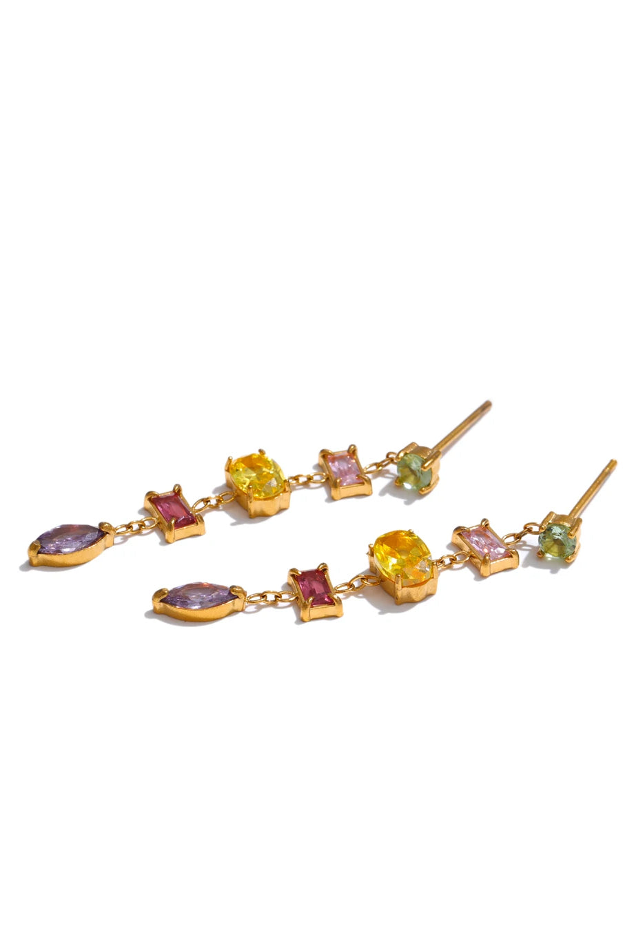 Cyrise Μακριά Σκουλαρίκια με Πολύχρωμα Κρύσταλλα | Σκουλαρίκια - Earrings | Cyrise Multicolor Crystal Drop Earrings