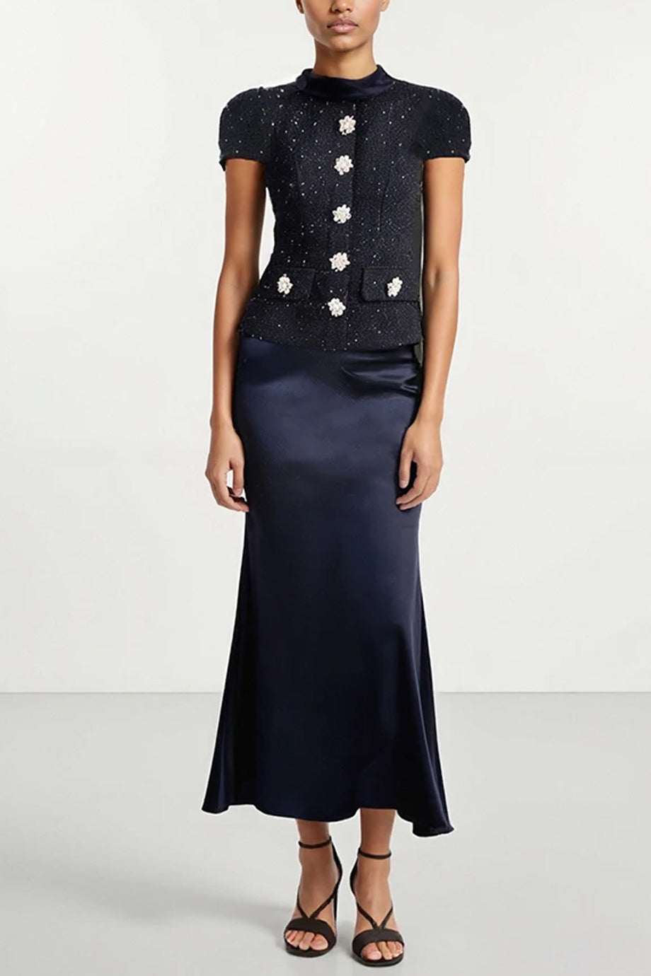 Solange Satin Dress with Short Jacket