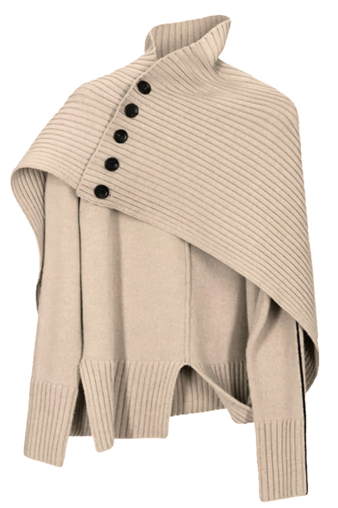 Divona Πουλόβερ με Ιδιαίτερο Σχέδιο | Γυναικεία Ρούχα - Πουλόβερ Πλεκτά | Divona Cloak Irregular Sweater