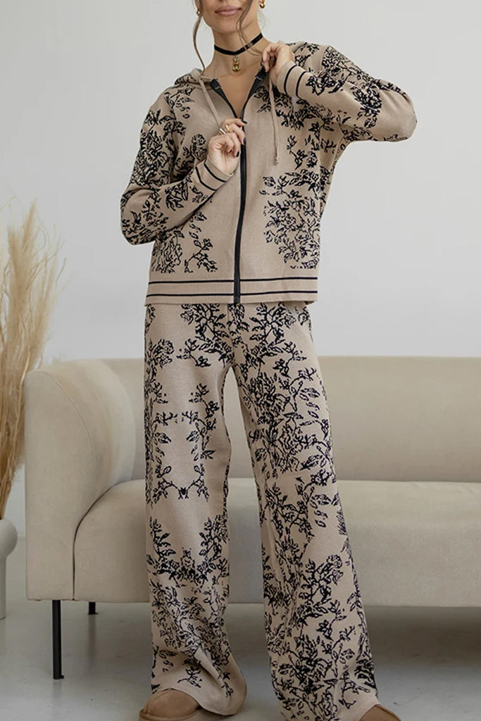 Set giacca e pantaloni lavorati a maglia Bertille