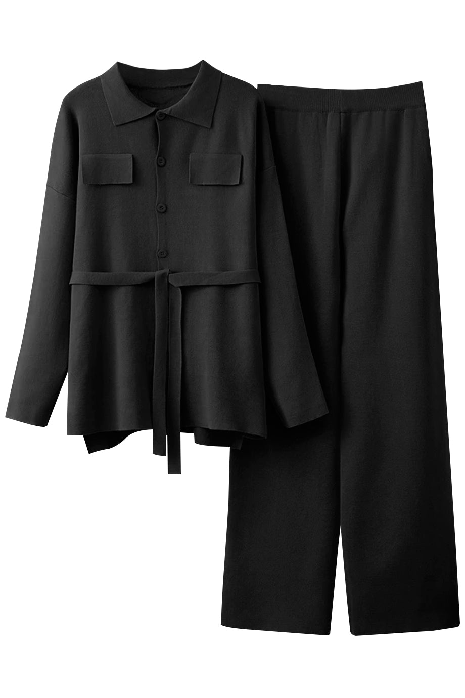 Cyrille Πλεκτό Σετ με Ζακέτα και Παντελόνι | Γυναικεία Ρούχα - Πλεκτά Σετ Clothing Sets | Cyrille Knit Set with Cardigan and Pants