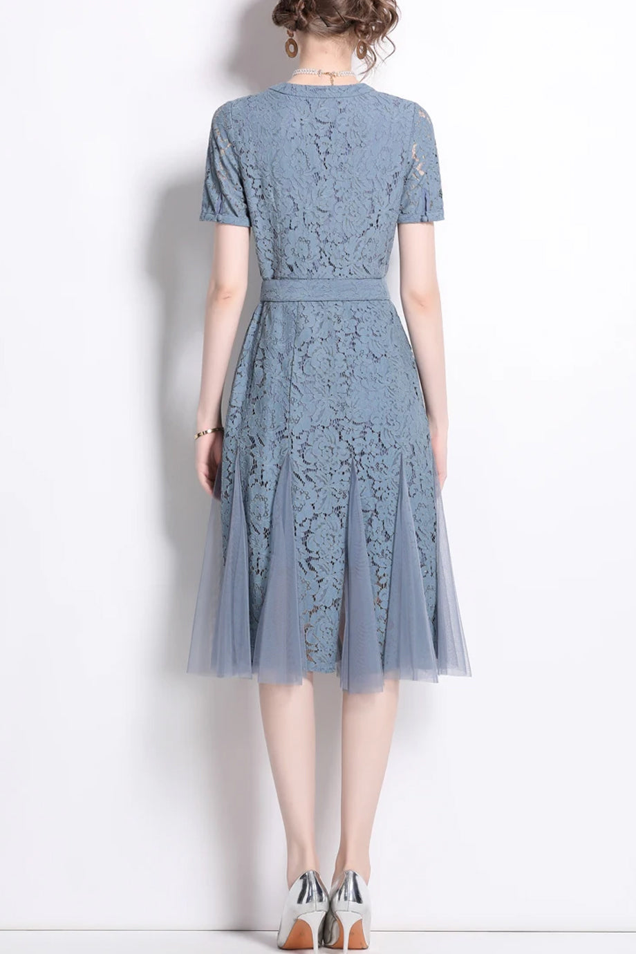 Aveline Φόρεμα με Δαντέλα και Ζώνη | Γυναικεία Ρούχα - Φορέματα - Evening Dresses | Aveline Lace Dress