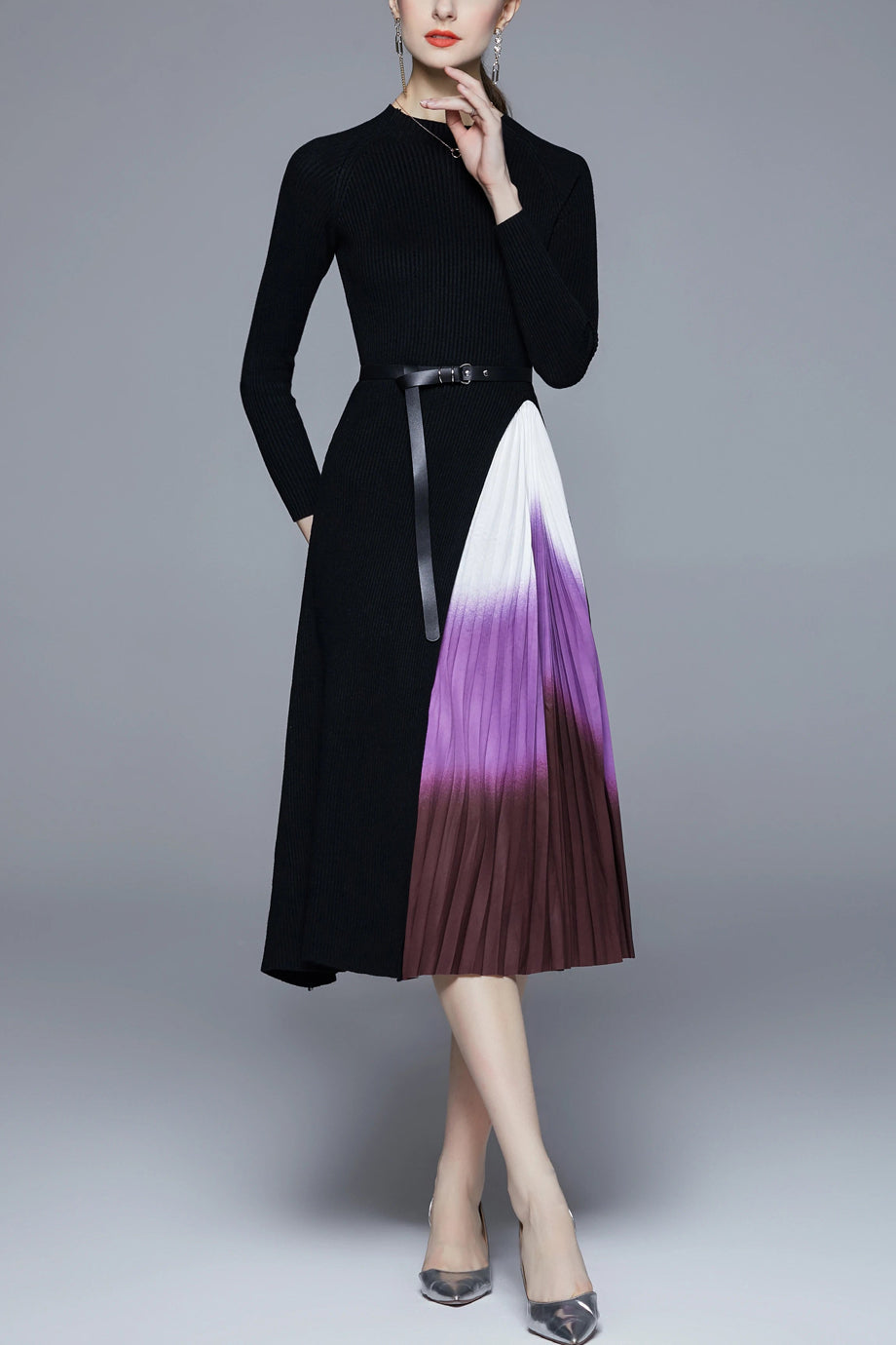 Elviane Abito con Gonna Plissettata