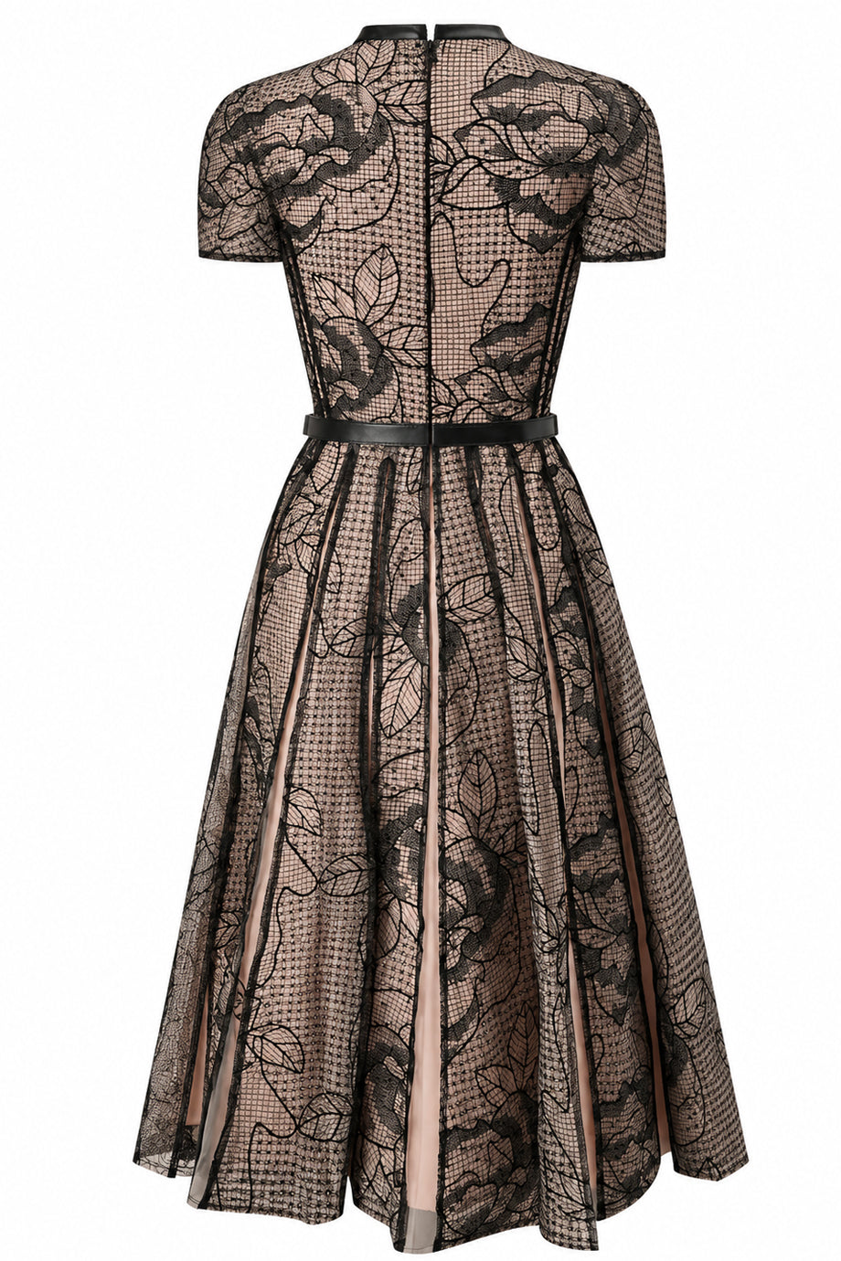 Veloura Noir Midi Φόρεμα με Δαντέλα | Γυναικεία Φορέματα - Evening dresses| Veloura Noir Lace Midi Evening Dress