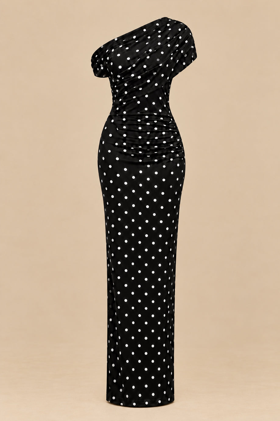 Odette Φόρεμα με Πουά Μοτίβο και Ασύμμετρη Λαιμόκοψη | Φορέματα - Dresses | Odette Polka Dot Dress with Asymmetric Neckline