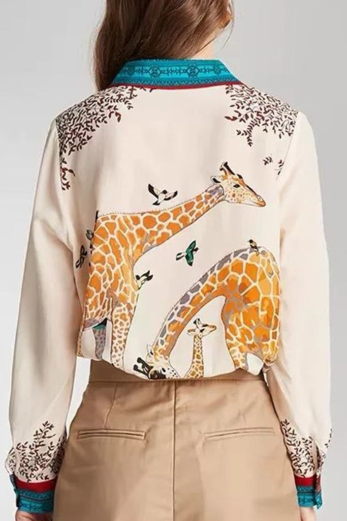 Giantua Πολύχρωμο Πουκάμισο με Σχέδια | Γυναικεία Ρούχα - Πουκάμισα | Giantua Multicolor Printed Shirt