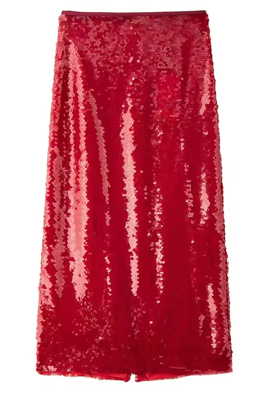 Vesperine Κόκκινη Φούστα με Πούλιες | Φούστες Skirts | Vesperine Red Sequined Midi Skirt