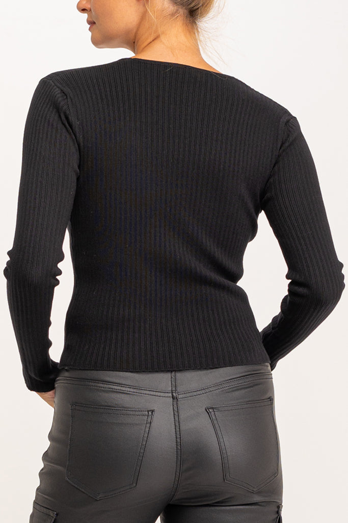 Luzy Black Knitted Top