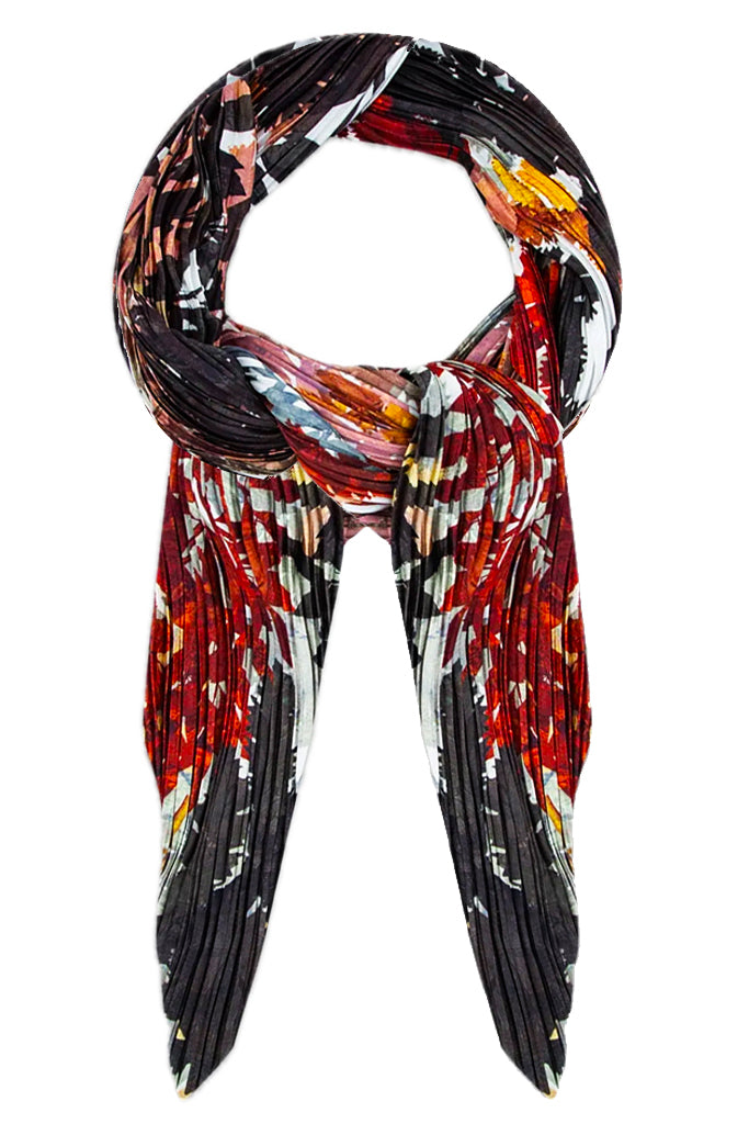 Wreath Πολύχρωμο Εμπριμέ Φουλάρι FST-S-OL - Alexandra Tsoukala | Φουλάρια Scarves | Wreath Multicolor Printed Silk Scarf FST-S-OL