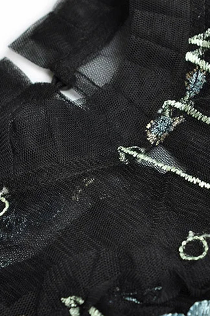 Jenny Βραδινό Φόρεμα με Τούλι και Κεντήματα | Φορέματα - Dresses | Jenny Black Tulle Embroidered Gown