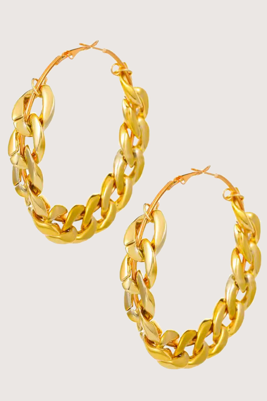 Golden Chains Hoop Earrings