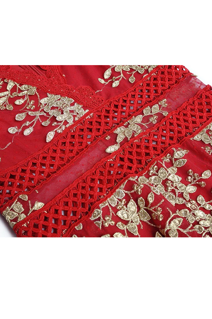 Bijan Κόκκινο Βραδινό Φόρεμα με Τούλι και Δαντέλα | Φορέματα - Dresses | Bijan Red Lace Gown with Tulle