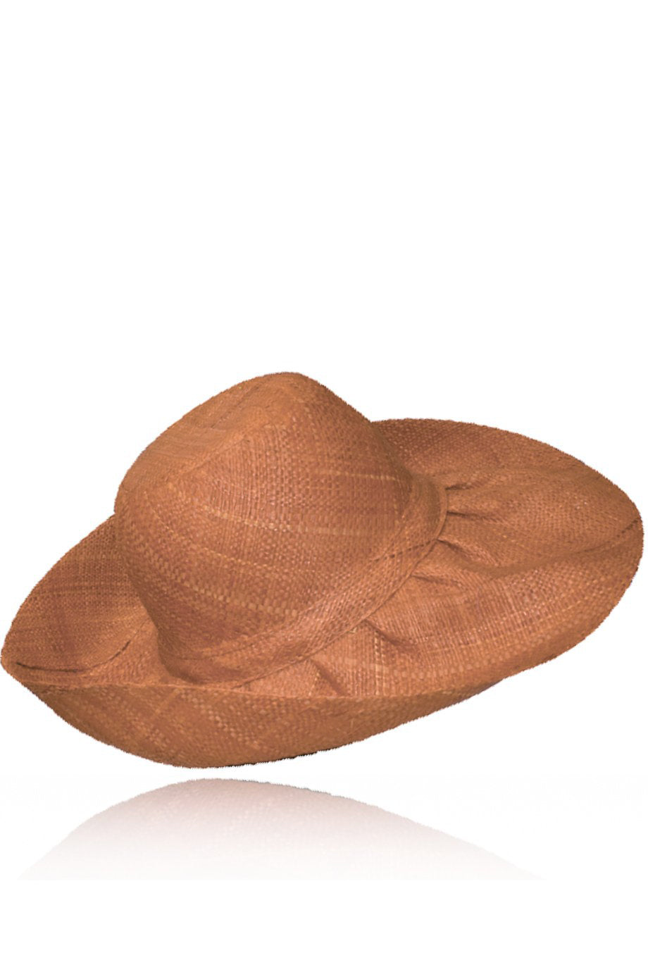 Kenzie Handmade Wide Madagascar Hat in Light Brown