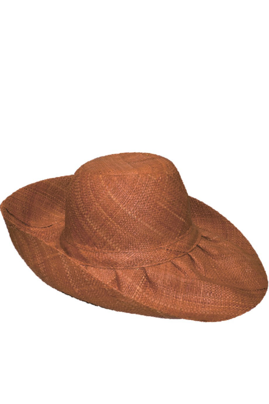 Kenzie Handmade Wide Madagascar Hat in Light Brown