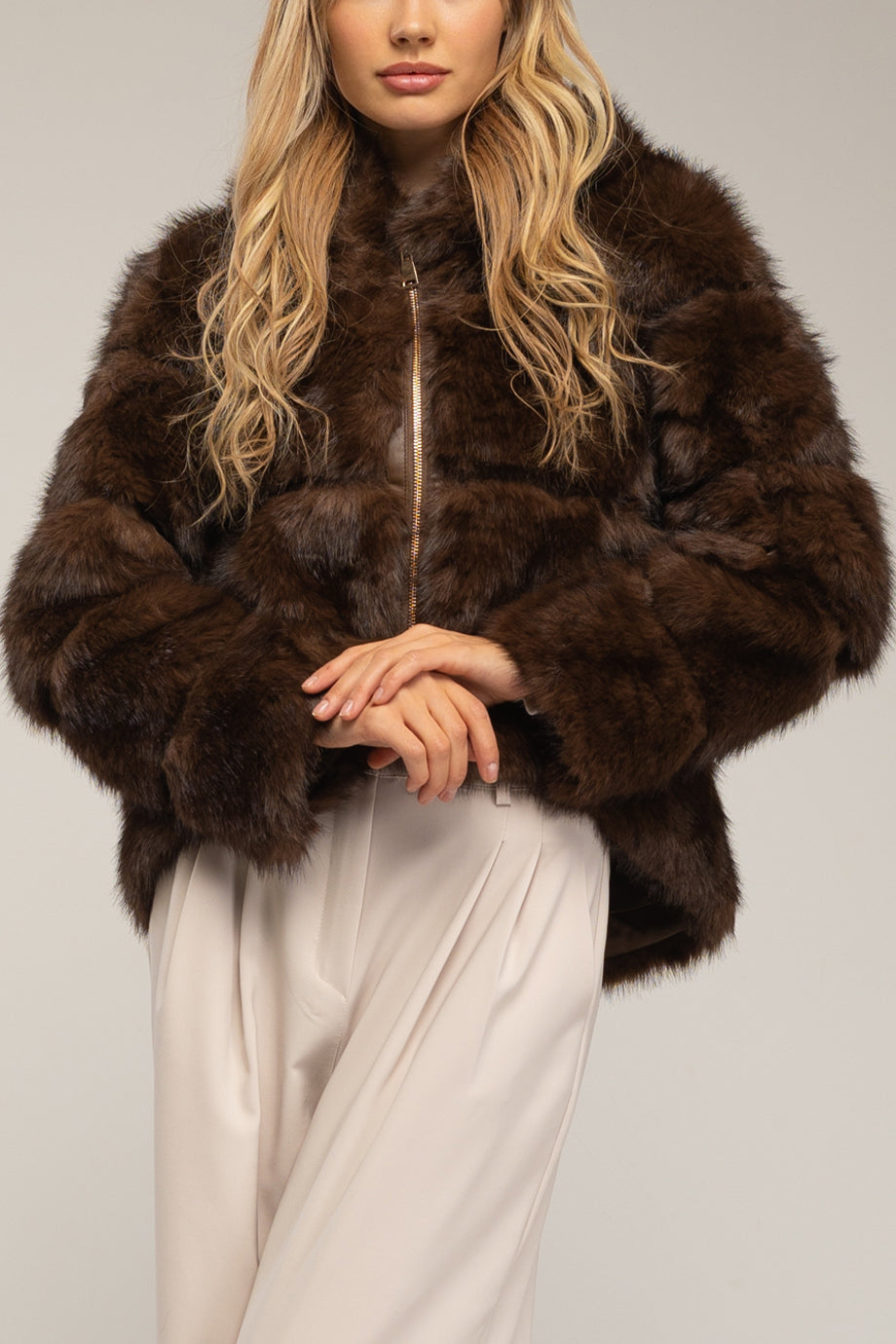 Ardelle Γούνινο Μπουφάν με Κουκούλα | Ζακέτες Μπουφάν Fur Coats Cardigans | Ardelle Faux Fur Jacket with Hood