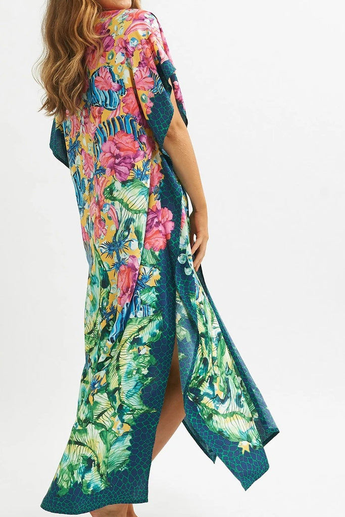 Telina Μπλε Εμπριμέ Κιμονό | Γυναικεία Ρούχα - Beachwear - Loungewear