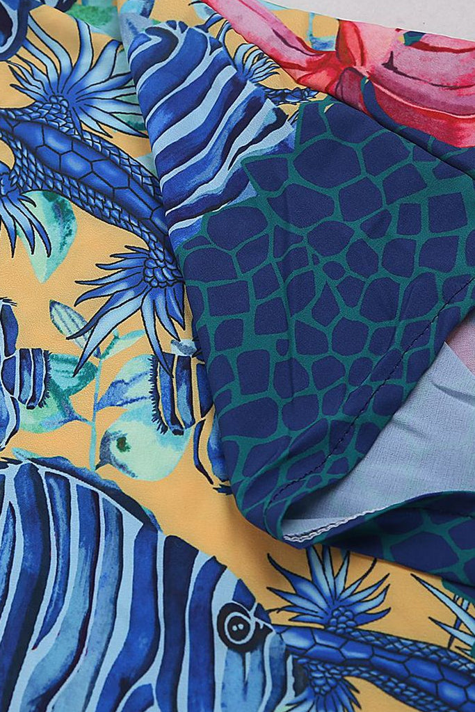 Telina Μπλε Εμπριμέ Κιμονό | Γυναικεία Ρούχα - Beachwear - Loungewear