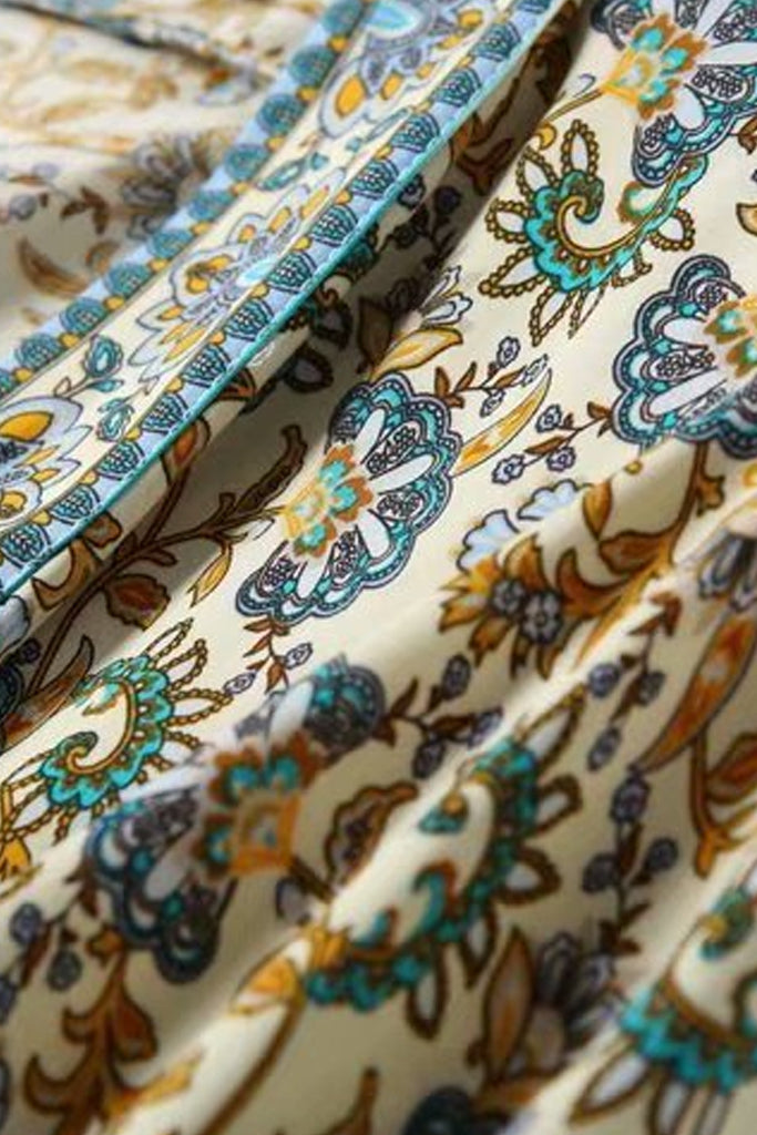 Emiko Γαλάζιο Πολύχρωμο Εμπριμέ Κιμονό | Γυναικεία Ρούχα - Beachwear - Loungewear