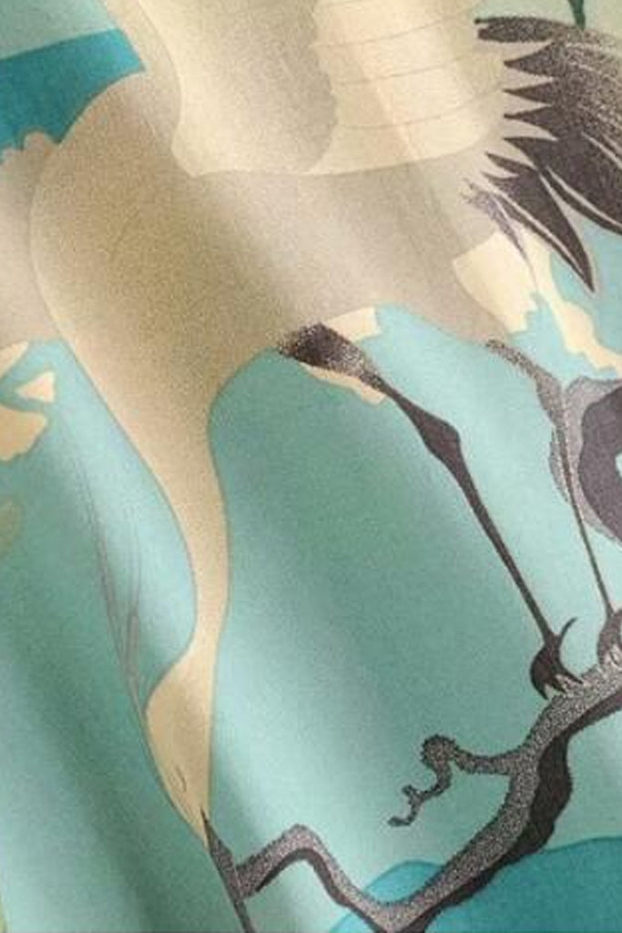 Nozomi Γαλάζιο Πετρόλ Πολύχρωμο Εμπριμέ Κιμονό | Γυναικεία Ρούχα - Beachwear - Loungewear