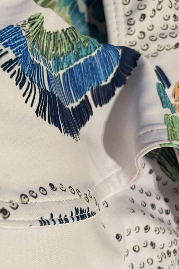 Brazy Μπλε Εμπριμέ Ολόσωμο Μαγιό με Παρεό | Γυναικεία Μαγιό Παρεό - Ολόσωμα - Swimwear | Brazy Blue Printed One Piece Swimsuit with Pareo Set