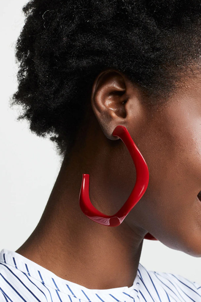 Inverta Μεγάλα Κόκκινα Σκουλαρίκια Κρίκοι | Κοσμήματα - Σκουλαρίκια - Κρίκοι