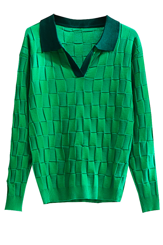 Completo top e pantaloni in maglia verde Alira