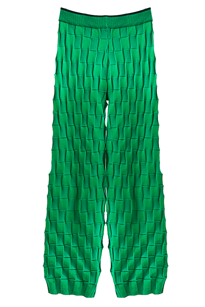 Completo top e pantaloni in maglia verde Alira
