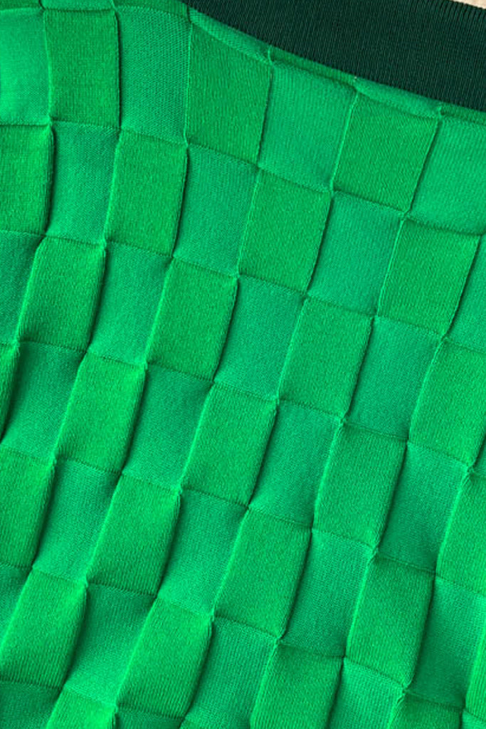 Completo top e pantaloni in maglia verde Alira