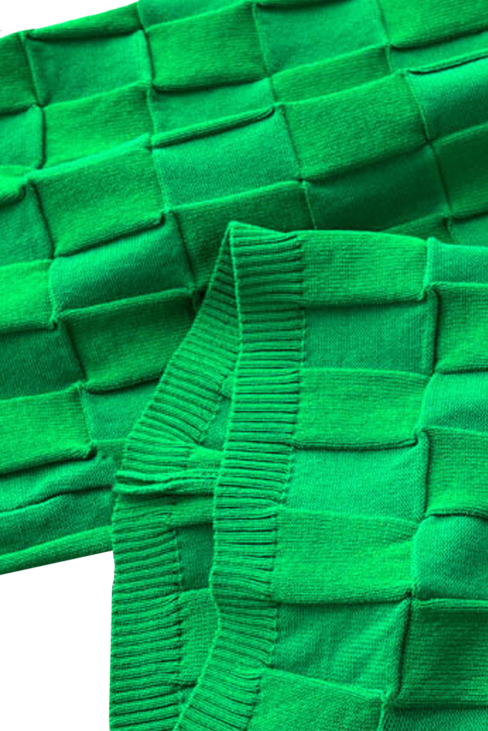 Completo top e pantaloni in maglia verde Alira
