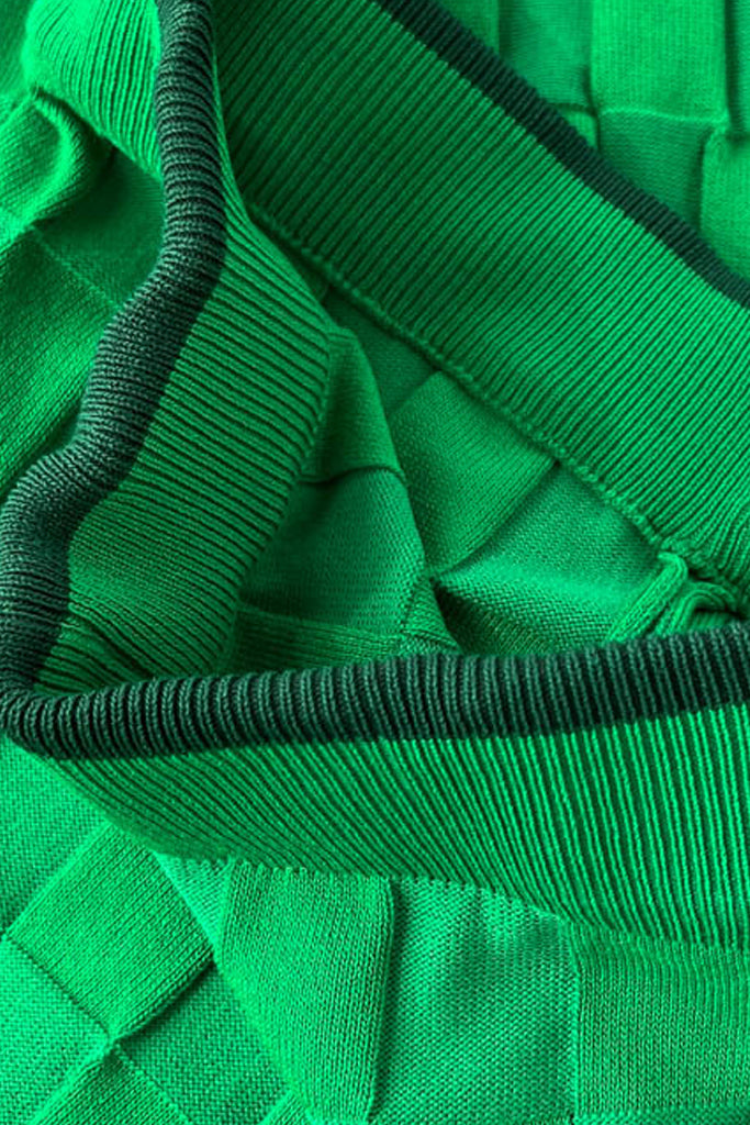 Completo top e pantaloni in maglia verde Alira