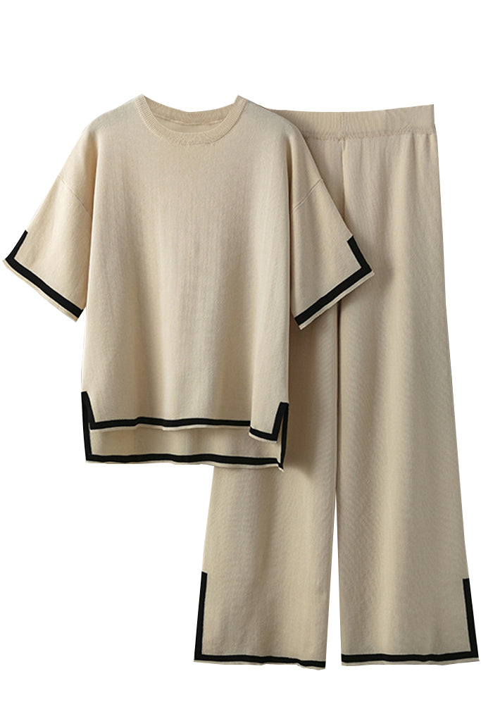 Set top e pantaloni lavorati a maglia Kotery