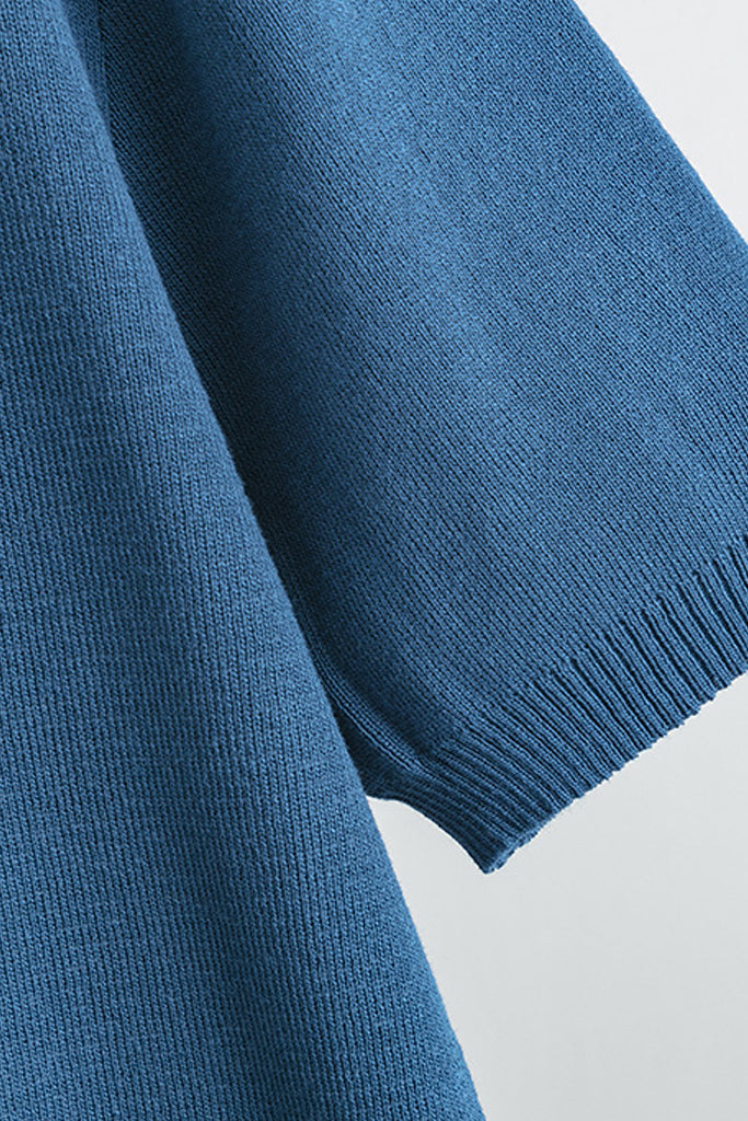 Completo in maglia blu Farley con top e pantaloni