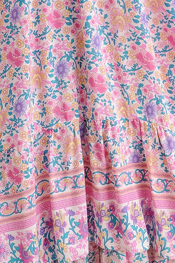 Frelia Ροζ Εμπριμέ Ασύμμετρο Φλοράλ Φόρεμα | Γυναικεία Ρούχα - Φορέματα