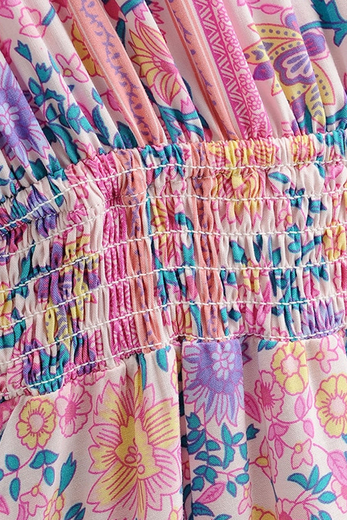 Frelia Ροζ Εμπριμέ Ασύμμετρο Φλοράλ Φόρεμα | Γυναικεία Ρούχα - Φορέματα