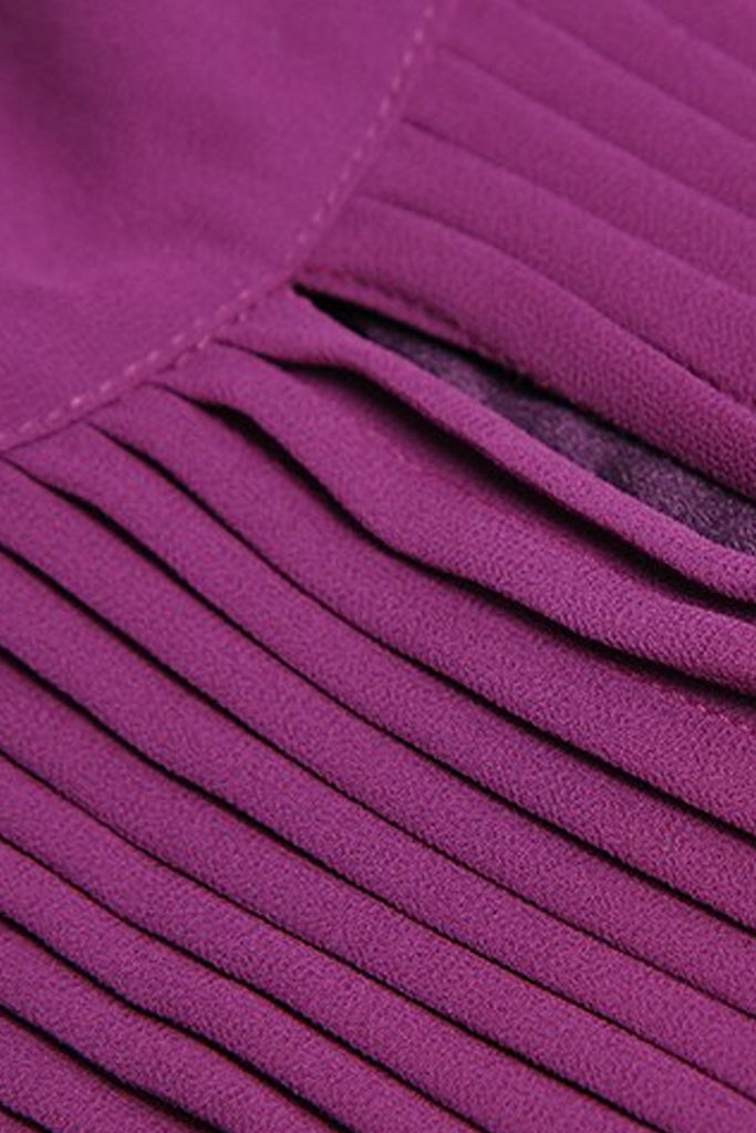 Sehrany Μωβ Μακρύ Φόρεμα με Πιέτες | Γυναικεία Ρούχα - Φορέματα