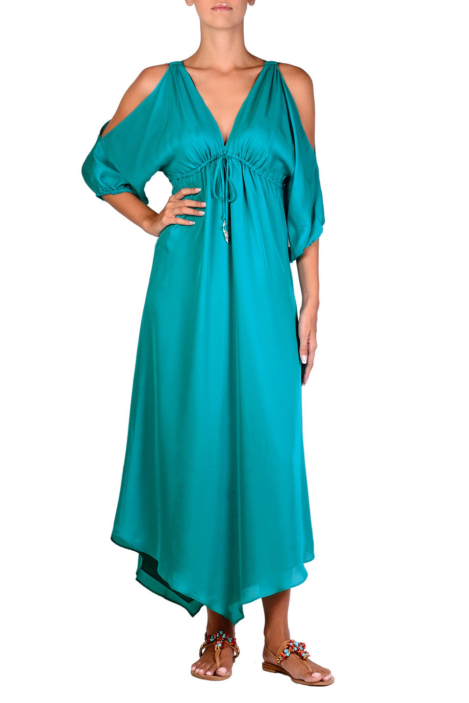 Τιρκουάζ Μεταξωτό Φόρεμα | Φορέματα - Alice & Trixie