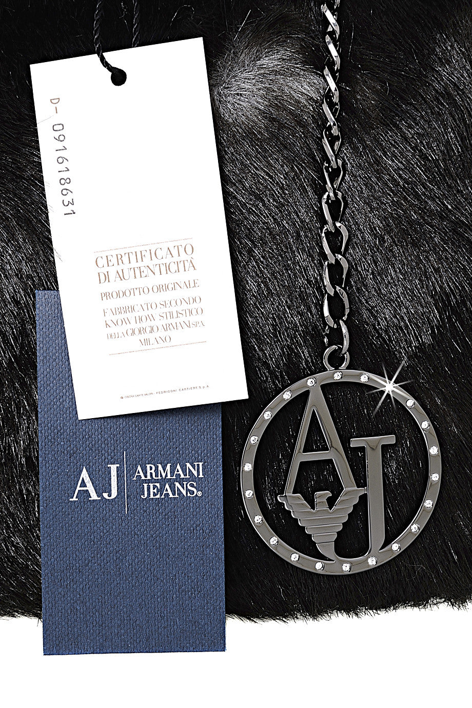 Giuditta Gray Black Fur Shoulder Bag