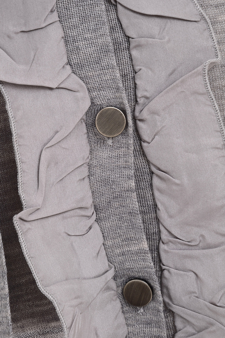 Γκρι Πλεκτή Ζακέτα με Βολάν | Γυναικεία Ρούχα