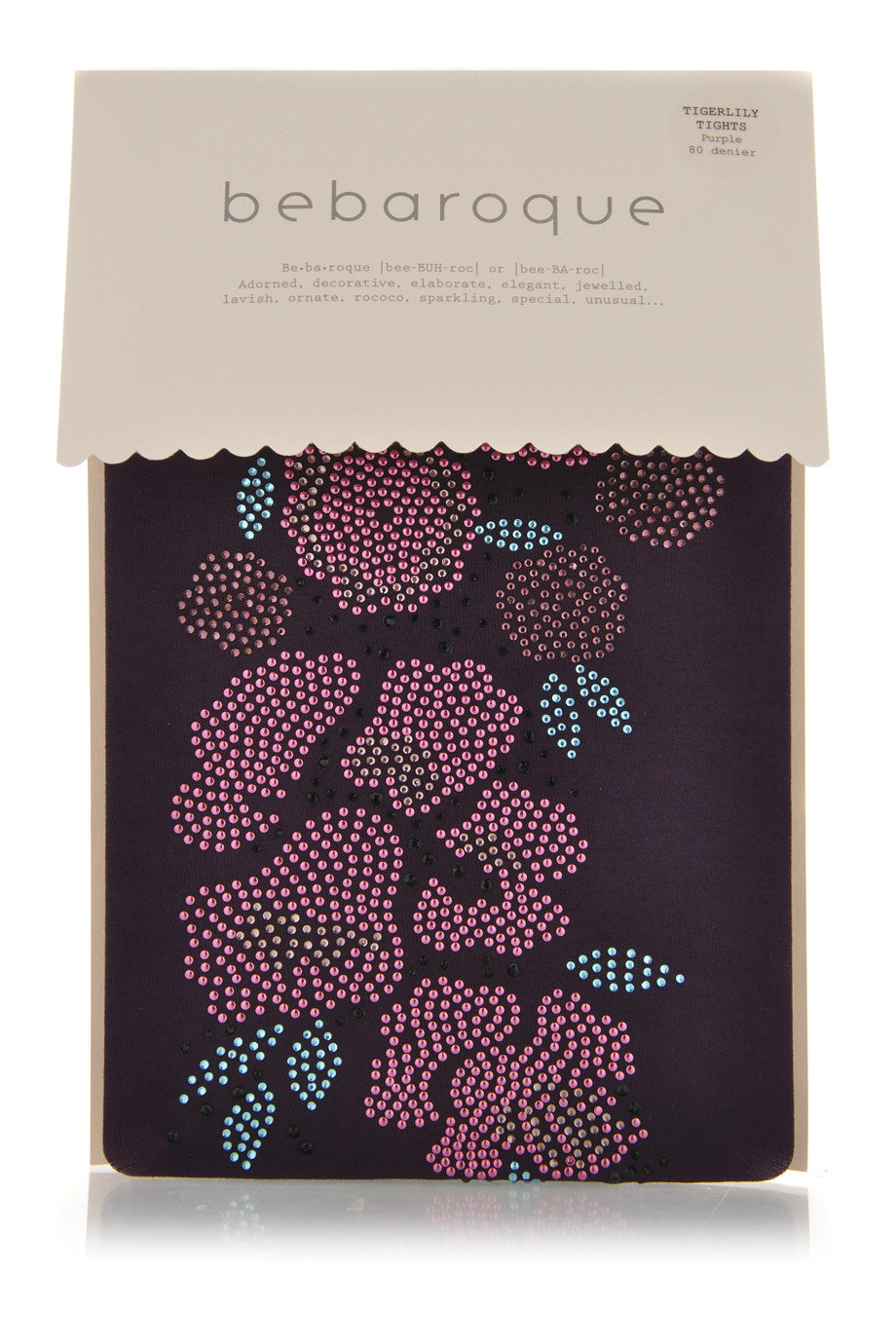 BEBAROQUE TIGERLILY Μοβ Καλσόν με Κρύσταλλα