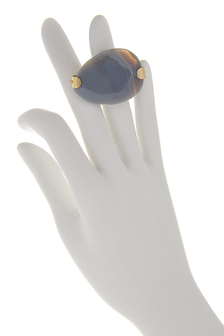 Γκρι Δαχτυλίδι με Πέτρα - By The Stones | Κοσμήματα