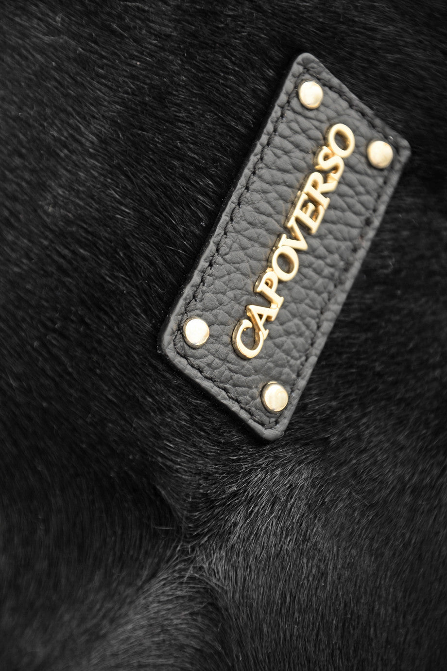 CAPOVERSO CAVALLINO Borsa in Pelle Nera con Pelo di Cavallino