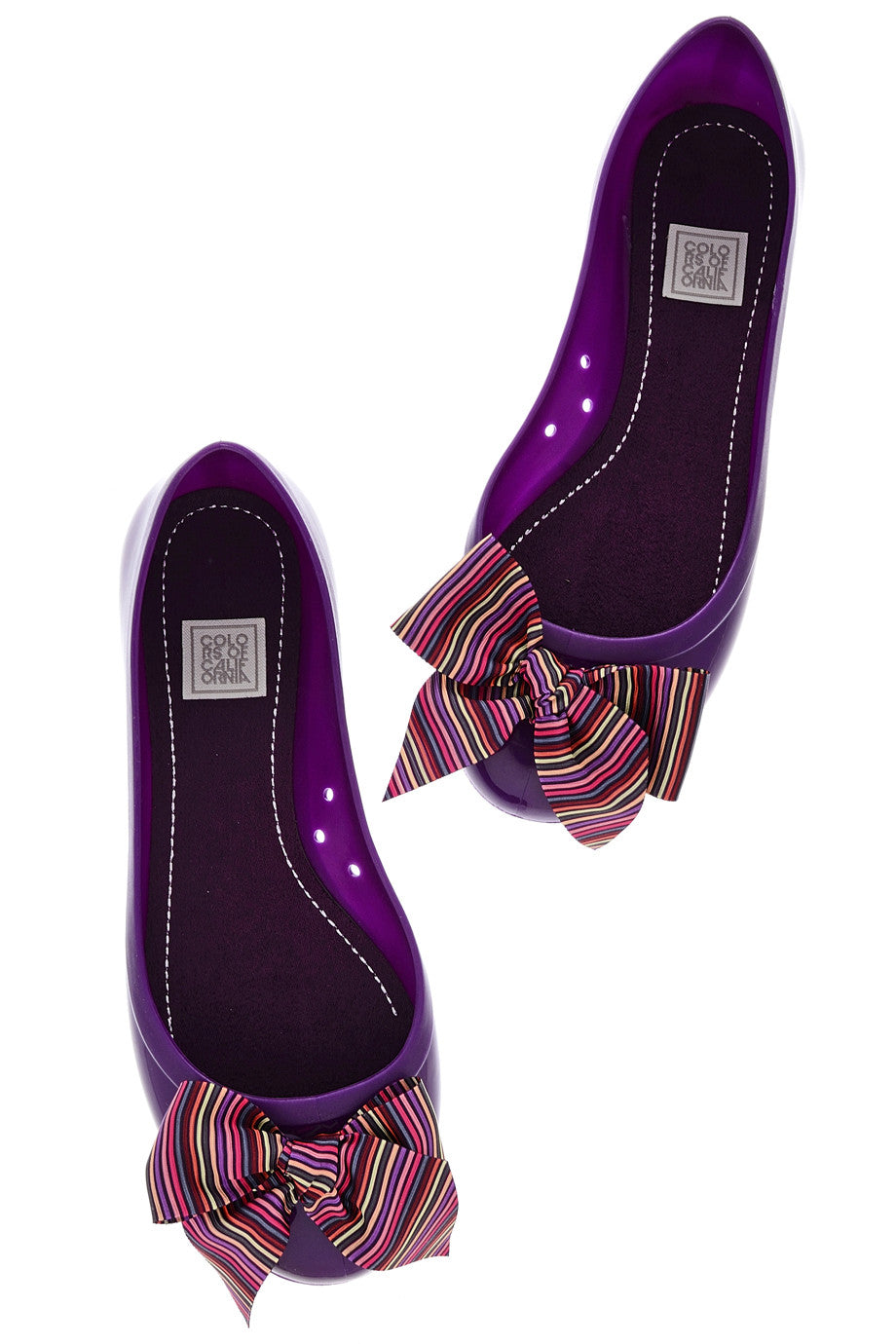 Μωβ Ριγέ Μπαλαρίνες - Colors Of Califonia | Γυναικεία Παπούτσια