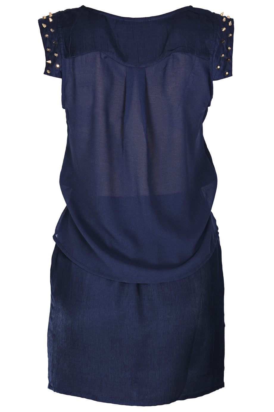 Σκούρο Μπλε Κοντό Φόρεμα με Τρουκς | Φορέματα